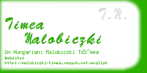 timea malobiczki business card